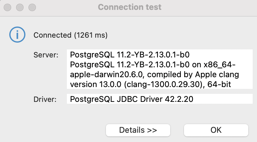 DBeaver Test connection DBeaver Test connection