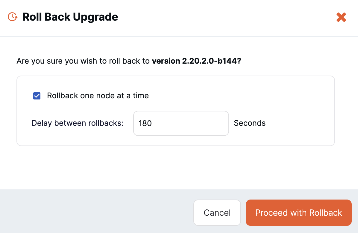 Roll back upgrade Roll back upgrade